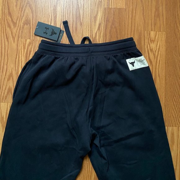 Under Armour Man Size 1369936 001 Project Rock Charged Cotton Fleece Pants Black - Picture 4 of 5